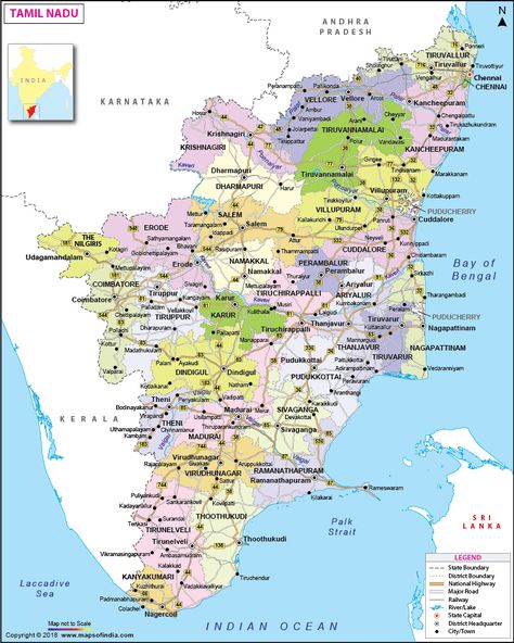 Map of Tamil Nadu Tamilnadu Map, Tamil Nadu Map, Indian Geography, Tamil Culture, Map Of India, Becky Wwe, Travel Destinations In India, Village Art, Road Maps