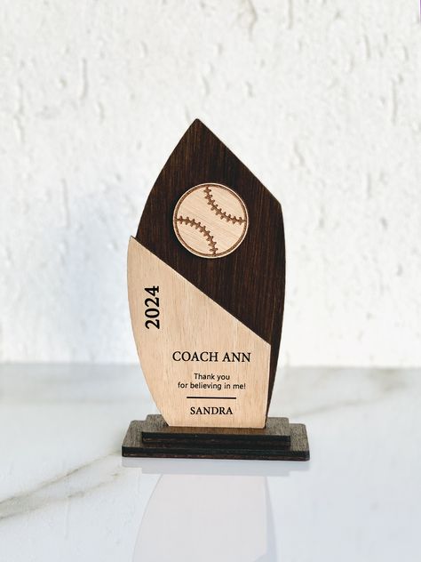 Softball Award Personalized End of Season Baseball Awards for Kids, Wooden High School Softball Award Trophy for Team Players and Coach - Etsy Softball Trophy, Baseball Awards, Softball Awards, Wooden Trophy, Basketball Awards, High School Softball, Soccer Awards, School Soccer, High School Soccer