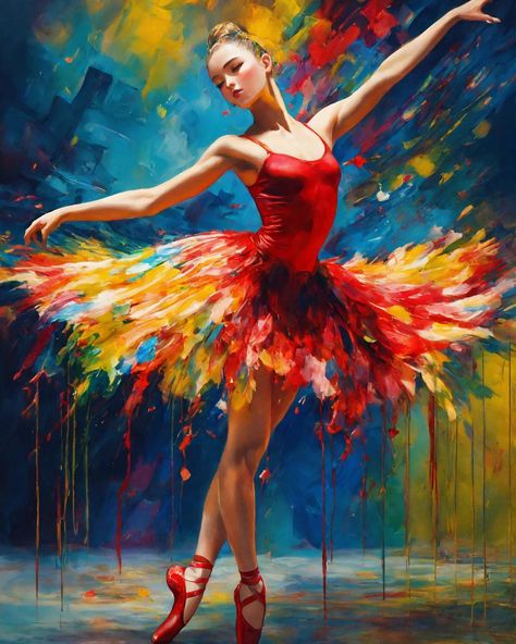 Dancing like colors of the rainbow 🌈 #dancing #ballerina #paints #colors #rainbow #aiart Angels Abstract Art, Abstract Dancer Painting, Dancer Art Painting, Ballet Paintings, Best Painting Ever, Ballerina Art Paintings, Ballerina Images, Dancer Wall Art, Dance Artwork