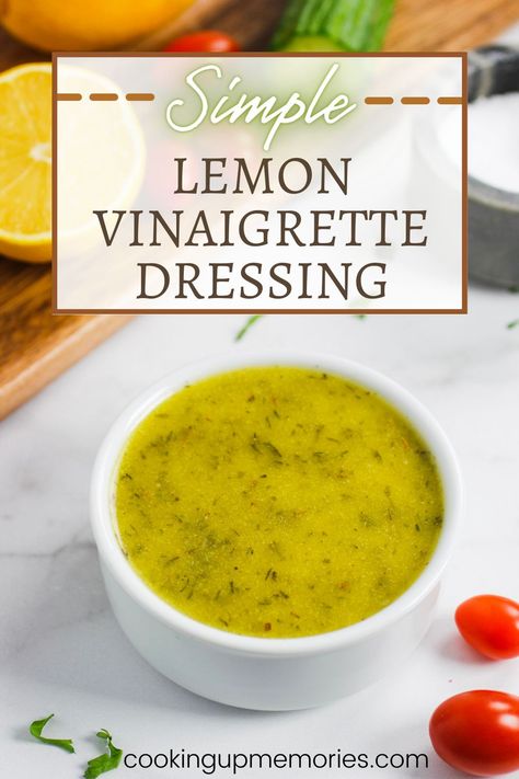 Lemon Vinaigrette Dressing Recipe, Lemon Vinegarette, Lemon Vinaigrette Dressing, Vinaigrette Dressing Recipe, Pasta Salad Dressing, Salad Dressing Recipe, Vinaigrette Salad, Simple Salad, Homemade Stuff