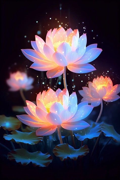 Lotus Concept, Lotus Flower Wallpaper, Lotus Flower Painting, Lotus Wallpaper, Lotus Flower Pictures, Lotus Flower Art, Neon Flowers, Dreamy Artwork, Lotus Art