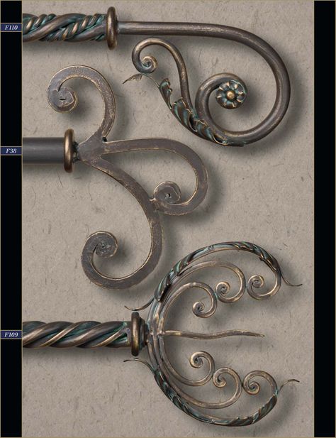 Curtain Rod Finials, Iron Curtain Rods, Finials For Curtain Rods, Wrought Iron Decor, Steel Fabrication, Curtain Rails, Iron Work, Living Room Makeover, Metal Crafts