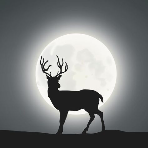 Deer Stencils, Moon Capricorn, Abundance Spell, Buck Moon, Deer Stencil, Black Buck, Casting A Spell, Manifest Success, Moon Spells