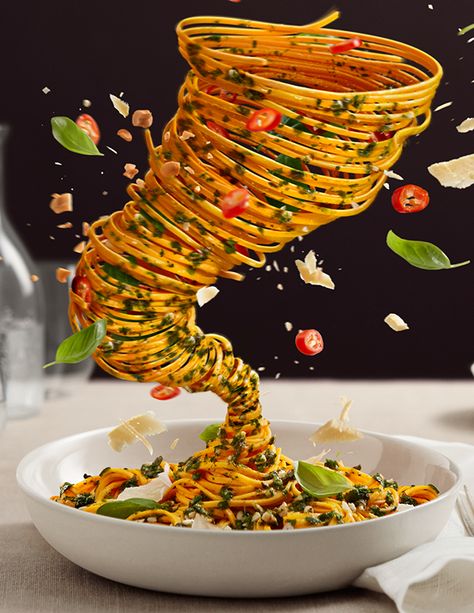 Food Calorie Chart, Pasta Art, Leo Burnett, Pasta Bar, Food Art Photography, Food Artists, Food Menu Design, Food Advertising, Food Photography Tips