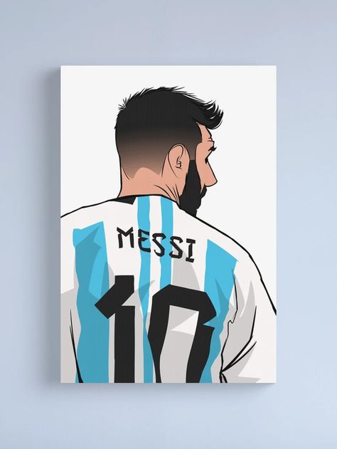 Leonel Messi Drawing, Messi Painting Canvas, Messi Sketch, Messi Painting, Messi Aesthetic, Barcelona Painting, Messi Drawing, Messi Art, Football Paintings