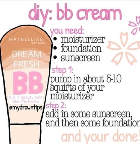 DIY BB CREAM Diy Bb Cream Natural, Homemade Bb Cream, Diy Bb Cream, Cat Eyeliner Stencil, Maybelline Bb Cream, Diy Facial Cleanser, Diy Makeup Recipe, Makeup Recipes, Homemade Beauty Recipes