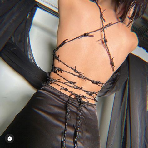 Barbed Wire Outfit, Barbed Wire Fashion, Body Horror, Gothic Clothing, Diy Clothing, Barbed Wire, Clothing Inspiration, Current Mood, Gothic Outfits