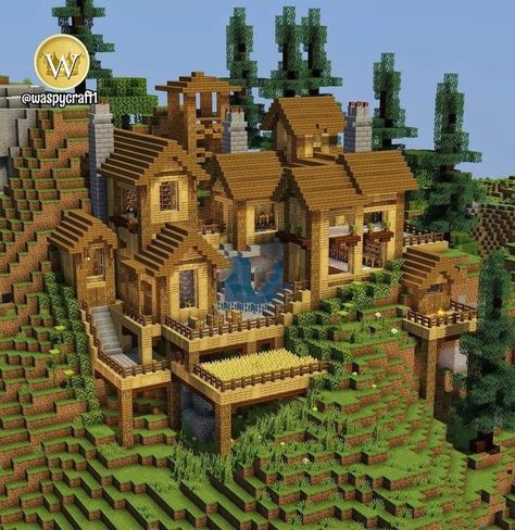 Hilltop House Minecraft, Minecraft Hilltop House, Minecraft Burg, Map Tutorial, Hilltop House, Minecraft House Ideas, Minecraft Idea, Capas Minecraft, Mc Ideas