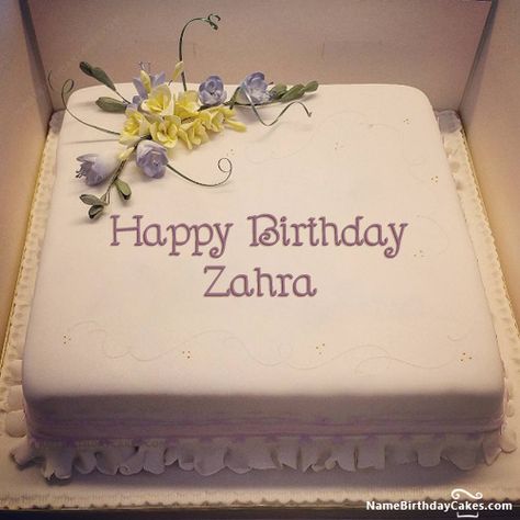 Download Happy Birthday Zahra cake, wishes, and cards. Send greetings by editing the Happy Birthday Zahra image with name and photo. Happy Birthday Anthony, Write Name On Cake, Birthday Cake Write Name, Happy Birthday Writing, Friends Birthday Cake, Birthday Cake Writing, Happy Birthday Cake Pictures, Birthday Cake Pictures, Happy Birthday Wishes Cake