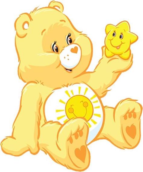 Sunshine Bear Tattoo, Sunshine Care Bear Tattoo, Care Bear Sunshine, Yellow Carebear Aesthetic, Care Bears Sunshine, Care Bears Sleepy Bear, Yellow Care Bear, Cottagecore Png, Care Bears Movie