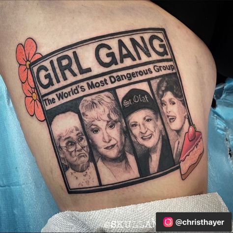 Golden Girls Betty White Tattoo, Golden Girls Tattoo Ideas, Golden Girls Tattoo, The Golden Girls Quotes, Golden Girls Wallpaper, Golden Girls Humor, Golden Girls Birthday Meme, Gang Tattoos, Golden Girls Shirt