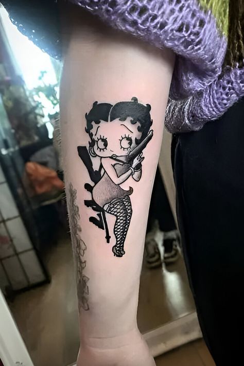 Betty Boop as a Biker Girl Betty Boop Tattoo Ideas, Betty Boop Tattoo, Betty Boop Tattoos, Laugh Now Cry Later, Vintage Betty Boop, Evil Tattoo, Heart Shaped Frame, Pretty Tattoos For Women, Betty Boop Pictures