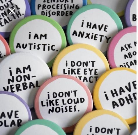 Hidden Disabilities, Custom Badges, Cool Pins, Pinback Buttons, Cute Pins, Button Design, Button Pins, Pin Badges, Things To Buy