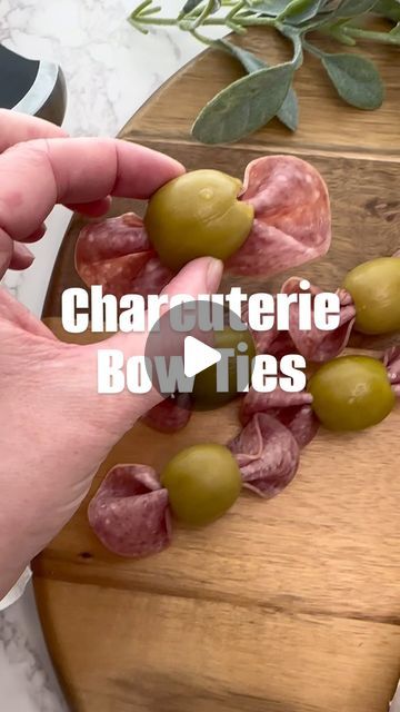 Olives For Charcuterie Board, Charcuterie Board How To Fold Salami, Charcuterie Board For Guys, What To Bring To A Charcuterie Party, Salami Bows, Salami Bowtie, Nuts Charcuterie Board, Charcuterie Board Ideas How To Build, Olive Charcuterie Board