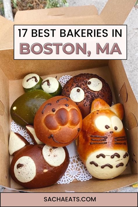 Pastries from Japonaise Bakery in Brookline, Massachusetts. Title says 17 best bakeries in Boston, MA Coffee Shops In Boston, Boston Quincy Market, Boston Massachusetts Food, Boston Little Italy, Best Of Boston, Mikes Pastry Boston, Boston Foodie Guide, Boston Breakfast Places, Best Food In Boston