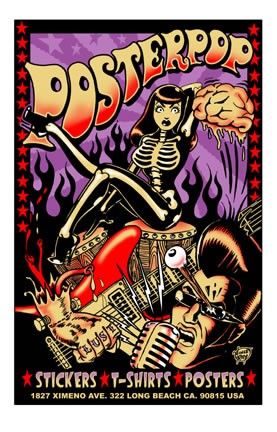 Poster Pop Silkscreen Vince Ray Promotional Poster Image Psychobilly Art, Vince Ray, Rockabilly Art, Promotional Poster, Rockabilly Style, Halloween Printable, Traditional Tattoo Flash, Music Tattoos, Samurai Art