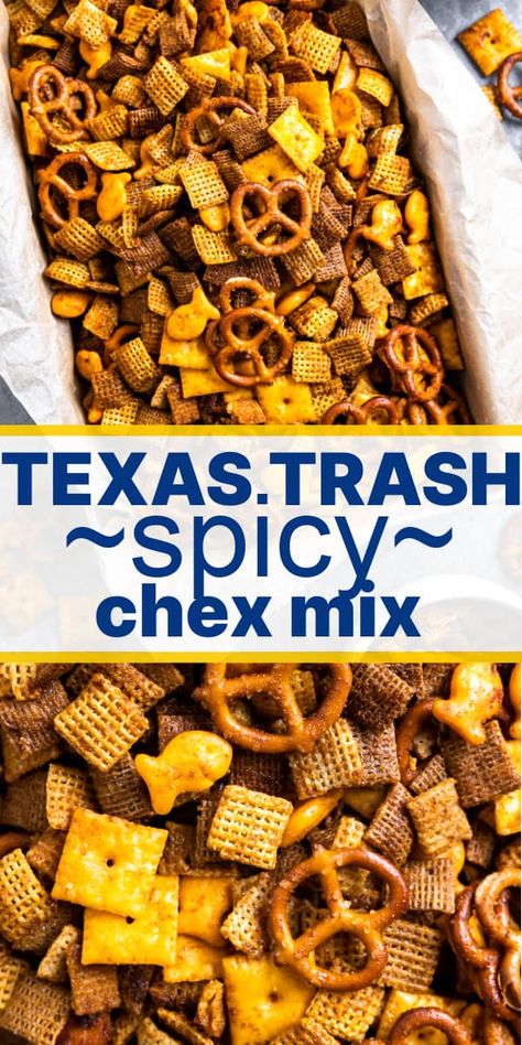 Best Trash Recipe, Texas Trash Recipe Spicy, Chex Mix Spicy Texas Trash, Texas Chex Mix Recipes, School Fuel Chex Mix Recipe, Salty Chex Mix Recipes Easy, Bold And Zesty Chex Mix Recipe, Mexican Chex Mix Recipes, Trash Bag Chex Mix No Bake