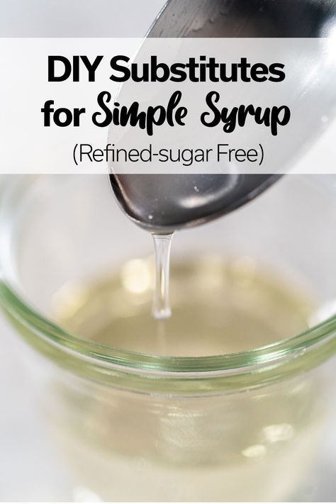 It's easier than ever to make your own substitute for simple syrup. Once you learn what to do, you'll never need to use regular simple syrup made with refined sugar again! Stevia Simple Syrup Recipe, Simple Syrup With Stevia, Agave Simple Syrup Recipe, Healthy Simple Syrup, Turbinado Simple Syrup, Monkfruit Simple Syrup, Healthy Simple Syrup Recipe, Monk Fruit Simple Syrup Recipe, Splenda Simple Syrup Recipe