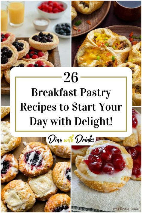 Collage of 4 breakfast pastry recipes. Easter Breakfast Sweets, Pie, Quick Easy Breakfast Pastries, Easter Breakfast Pastries, Homemade Breakfast Pastry, Breakfast Pastries Easy Make Ahead, Simple Breakfast Pastries, Brunch Pastry Ideas, Puff Pastry Breakfast Sweet