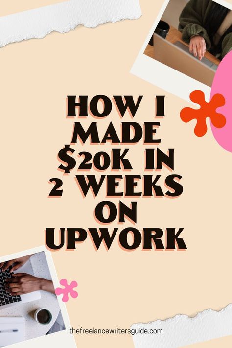 How I made $20K in 2 weeks on Upwork as a freelance writer. Freelance writing tips for beginners How To Freelance, Writing Portfolio Ideas, Freelancer Aesthetic, Upwork Tips, Freelance Graphic Design Jobs, Freelance Writing Portfolio, Freelance Ideas, Upwork Profile, Marketing Freelance