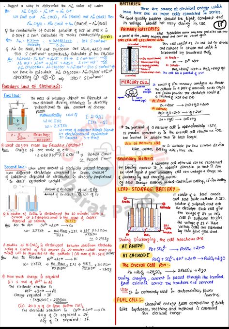 Electro Chemistry Notes, Electrochemistry Notes Class 12, Electrochemistry Notes, Chemistry Flashcards, Chem Notes, Chemistry Revision, Biochemistry Notes, Chemical Kinetics, Organic Chemistry Study