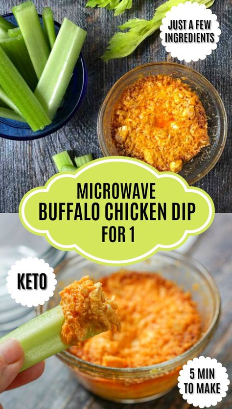 These microwave keto buffalo chicken dip cups are perfect for when you want a tasty low carb snack in a hurry. You just need a few ingredients that you mix together and microwave for about 3-5 minutes and you are done! This recipe makes 2 mini cups of buffalo chicken dip so that you can eat one now and even freeze one for later. Each cup has only 2g net carbs. Buffalo Chicken Dip Microwave, Keto Buffalo Chicken Dip, Vegetarian Dips, Keto Dip, Keto Buffalo Chicken, Buffalo Chicken Dip Easy, Simple Snacks, Mini Cups, Keto Sides