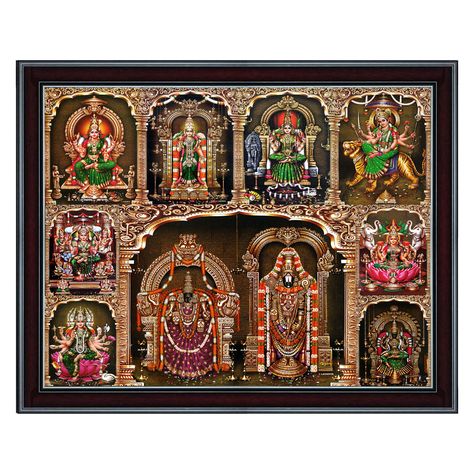 Excited to share the latest addition to my #etsy shop: All-In-One Religious Digital Photo Frame of 9 God Pooja Photo Frames, All God Images In One Frame, All Hindu Gods In One Picture, Gayathri Devi, Gods Photos Hindu, Framed Entryway, Devi Lakshmi, Vishnu Ji, All God Images