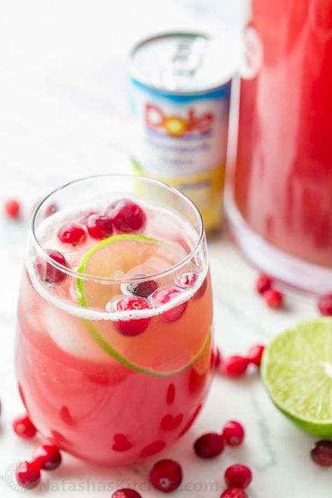 Cranberry Pineapple Punch Recipe | natashaskitchen.com Cranberry Pineapple Punch, Vodka Cranberry, Cranberry Punch, Alcoholic Punch, Cranberry Juice Cocktail, Coctails Recipes, Christmas Punch Recipes, Pineapple Punch, Punch Drinks