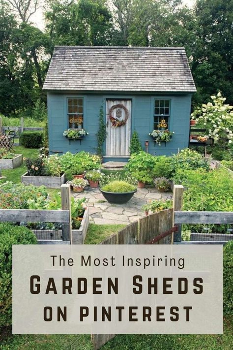 Potting Shed Interiors Inspiration, Garden Shed Upgrade, Shed In Garden Design, Shed And Garden Ideas, Potting Shed Ideas Inspiration, Window Garden Shed, English Potting Shed, Garden Around Shed Ideas, Wooden Garden Shed Ideas