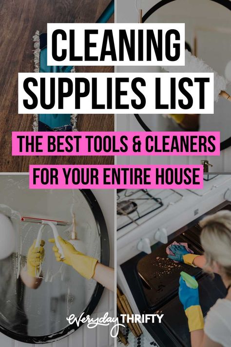 Move In Cleaning Supplies, New Home Deep Cleaning, House Cleaning Products Checklist, Best Cleaning Supplies Home, Cleaning Must Haves Products, Deep Cleaning House Supplies, Deep Cleaning Supplies List, Deep Cleaning House Products, House Cleaning Supplies Checklist