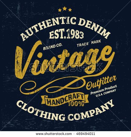 Clothing Brand Names, Denim Illustration, Vintage Logos, Retro Artwork, Restaurant Logo, Shirt Illustration, Vintage Clothing Men, Graphic Tee Design, Vintage Typography