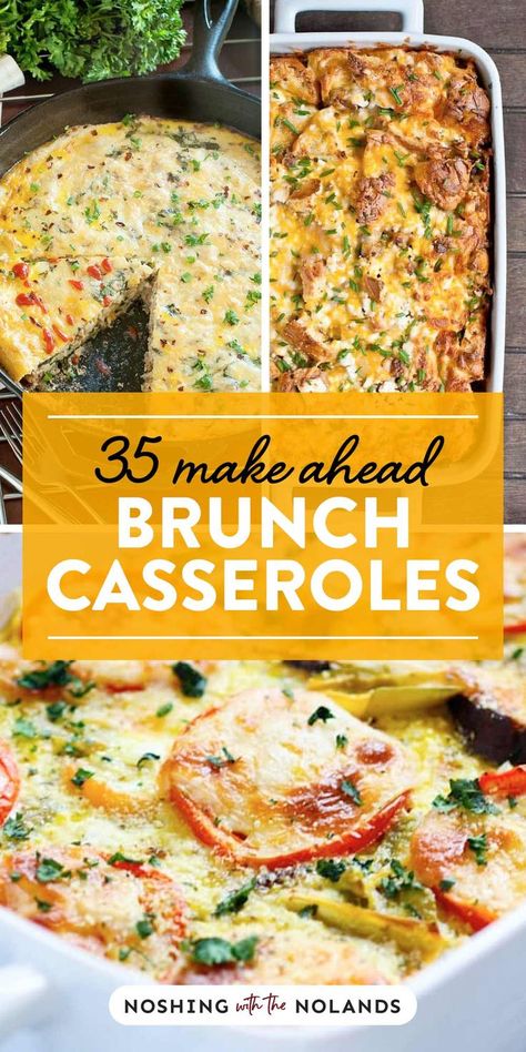 Various casseroles for brunch in a collage. Store Bought Brunch Ideas, Christmas Brunch Casserole Recipes, Brunch Ideas Small Group, Brunch Casseroles For A Crowd, Easy Thanksgiving Brunch Recipes, Breakfast Dishes Brunch Food, Egg Dish For Brunch, Brunch Foods Easy, Brunch Ideas Easy Party