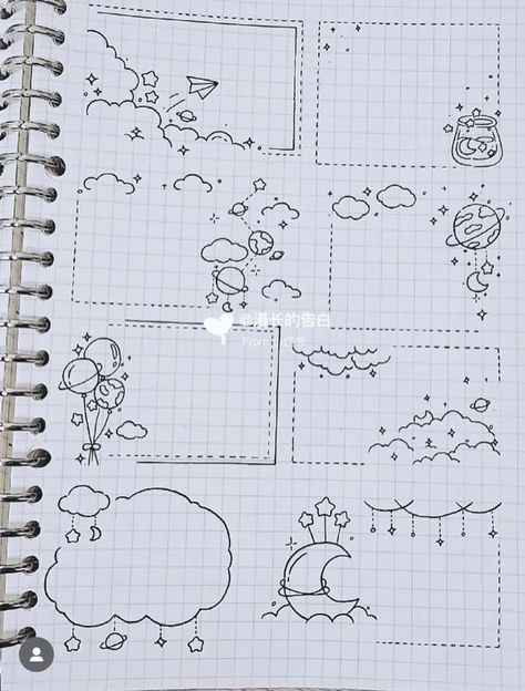 Note Book Decoration Ideas School, Buku Journal Aesthetic, Journal Sketches Aesthetic, Mind Mapping Ideas Creative Design, Doodle Frames And Borders, Journal Doodling, Buku Diy, Doodle Doodle, Bullet Journal Ideas Templates