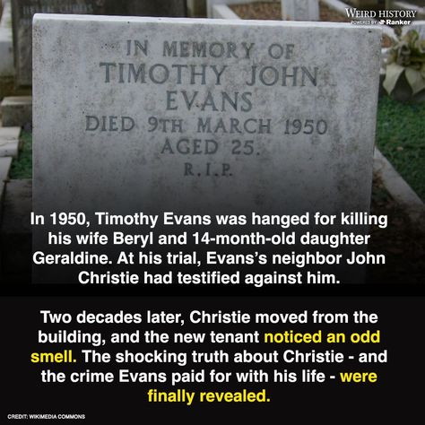 Stories from history come in all shapes and sizes. Some are feel-good tales and may make you smile. Others are literal tear-jerkers, while still others simply expand your pool of knowledge with little to no reaction. Then there are terrifying stories about historical events and people that are so awful, they don't even seem like they could be real. For the st... #historyhorrors #terrifyingtales #chillingtruestories #bizarrehistory #unnervingevents #historicalnightmares #reallifefears #horridpast Weird True Stories, True Creepy Stories, No Reaction, Creepy History, Terrifying Stories, Scary Tales, Creepy Photos, Fright Night, Historical Facts