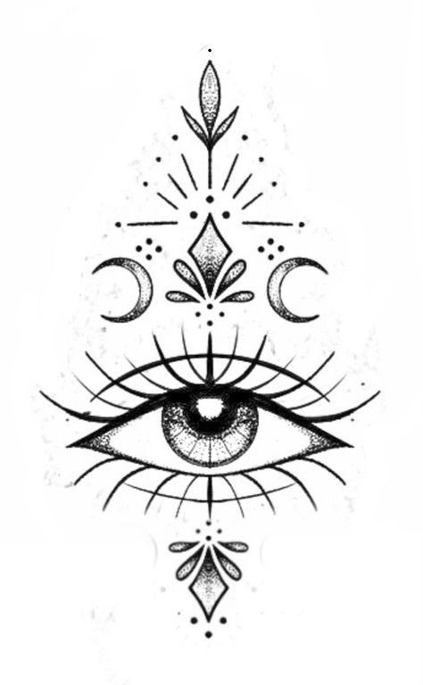 Third Eye And Moon Tattoo, Third Eye Tattoos For Women, Line Work Mandala Tattoo, Eye Tattoo Sternum, Dainty Eye Tattoo, Protective Eye Tattoo, Front Of The Neck Tattoos, 2 Eyes Tattoo, Eye Spine Tattoo