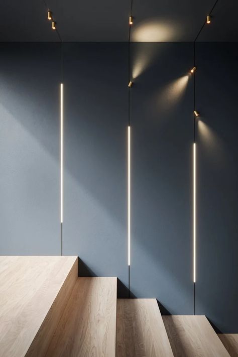 Minimal Stairs, Staircase Lighting Ideas, Stairs Lighting, Modular Lighting, Stair Lights, Escalier Design, Retail Lighting, Staircase Lighting, Strip Led