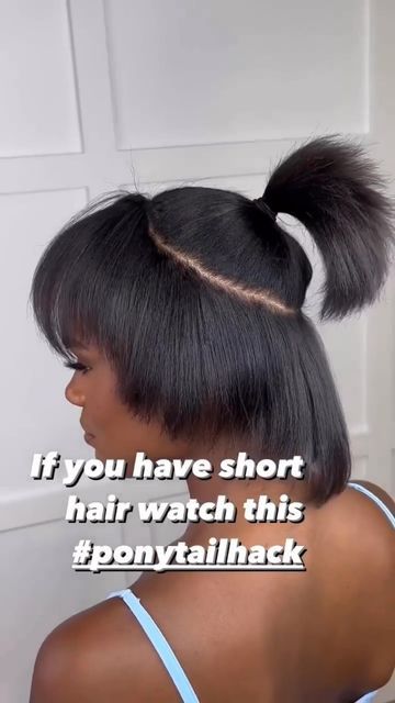 Cute Ponytails For Black Women Real Hair, Tape In Ponytail, Ponytail With Tape In Extensions, Tape In Ponytail Black Women, Glue In Ponytail Weave, Fall Ponytail Hairstyles, Extension Ponytail Black Women, Big Ponytail Hairstyles Black Women, Tape In Extensions On Short Hair