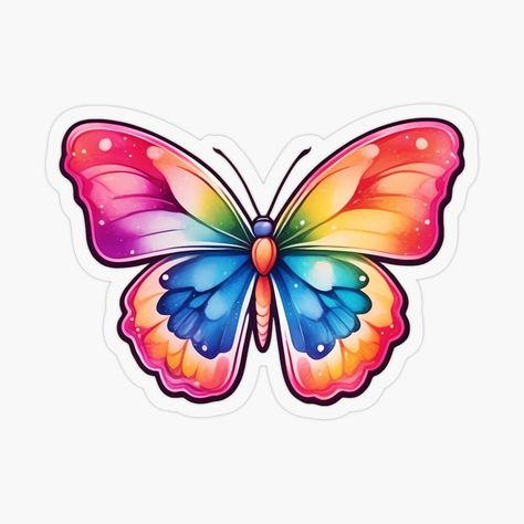 Get my art printed on awesome products. Support me at Redbubble #RBandME: https://www.redbubble.com/i/sticker/glitter-butterfly-by-Cosmicreations1/159655837.O9UDB?asc=u Butterfly Stickers Printable, Butterflies Stickers, Tiny Stickers, Butterfly Cutout, Butterfly Decoration, Kitten Wallpaper, Butterfly Stickers, Glitter Butterfly, Cartoon Butterfly