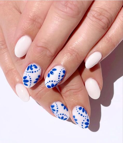 Europe Nails, Short Summer Nails, Cruise Nails, Blue And White Nails, Summery Nails, Her Nails, Cute Gel Nails, Short Acrylic Nails Designs, Dream Nails