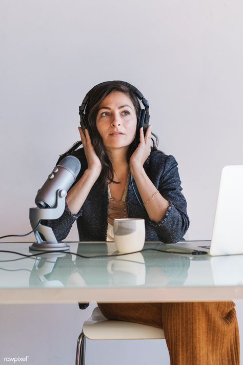 Podcast Headphones, Podcast Artwork, Podcast Branding, Performance Photography, Veuve Cliquot, Radio Host, Podcast Host, Business Photoshoot, Branding Photoshoot Inspiration