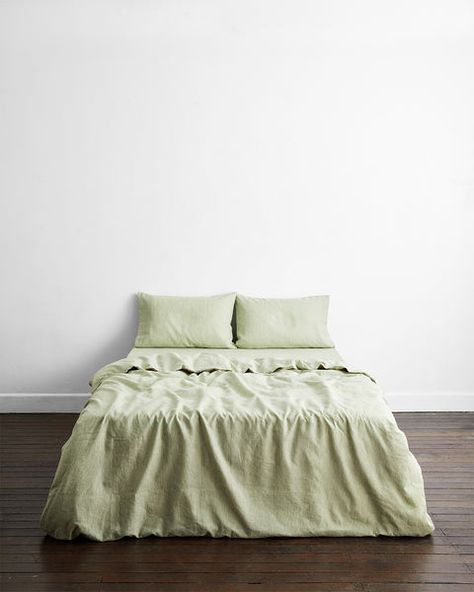 Flax Linen Bedding, Bed Threads, Pure Linen Bedding, Linen Bed Sheets, Super King Duvet Covers, Twin Xl Duvet Covers, Pista Green, Twin Bed Sets, Single Duvet Cover