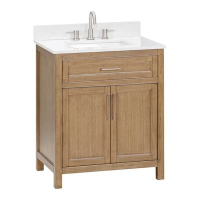 Vanity at Lowes.com: Search Results Lowe’s Bathroom Vanity, Natural Wood Bathroom Vanity Modern, Single Sink Bathroom Vanities, 24 Inch Vanity, Stone Mirror, Widespread Faucet, Condo Remodel, Wood Bathroom Vanity, Single Sink Bathroom