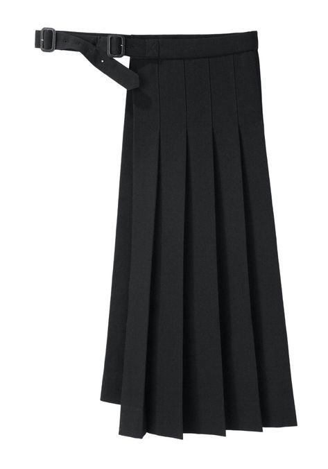 Yohji Yamamoto / Pleated Wrap Skirt | La Garçonne Mens Skirt Pants, Wrap Pleated Skirt, Half Skirt Half Pants, Yohji Yamamoto Skirt, Asymmetrical Pleated Skirt, Pleated Wrap Skirt, Skirt Out Of Pants, Skirt Over Pants Outfits, Half Pleated Skirt