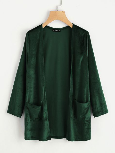 Velvet Shirt Outfit, Velvet Coat Women, Velvet Jackets Women, Hijabi Gowns, Long Green Coat, Velvet Cardigan, Velvet Sweater, Coats Women, Velvet Coat