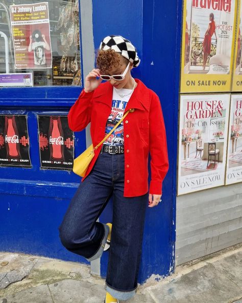 Spring uniform: primary colours and dark denim. ❤️💛💙 #dopaminedressing #prelovedoutfit #sustainablefashion #londonstreetstyle #sustainablefashion Primary Colours Outfit, Spring Uniform, Colourful Fashion, Primary Colours, London Street Style, Colourful Outfits, Dark Denim, Colorful Fashion, Sustainable Fashion