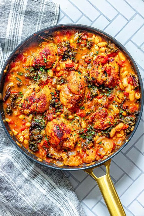 Italian Chicken And Vegetables, Chicken And Baked Beans Recipes, Chicken Cannellini Beans, Chicken And Garbanzo Beans, Chicken With Beans Recipes, Chicken And Kidney Beans, Chicken Cannellini Bean Soup, Chicken Kidney Bean Recipes, Chicken And White Bean Stew