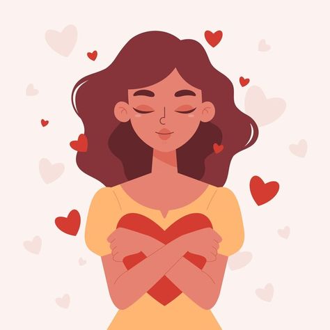 Heart Illustration, Portrait Of A Woman, Hand Drawn Vector Illustrations, Woman Illustration, Vector Portrait, Animation Design, Illustration Girl, Hand Art, Girly Art