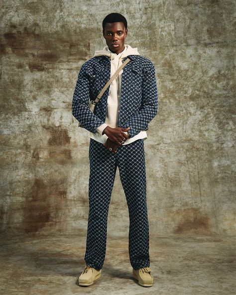 Daily Paper - FW23 – Daily Paper Worldwide Denim On Denim Looks, Daily Paper, African Heritage, Womenswear Fashion, Curved Back, Spoken Word, Jacquard Fabric, Contemporary Fashion, Shirt Collar