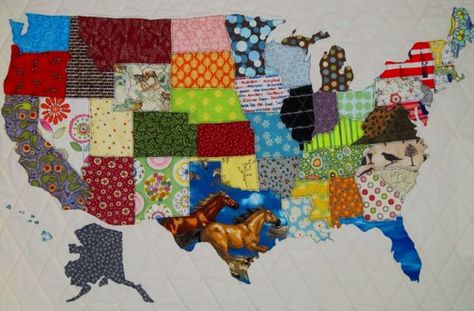 Patchwork, Map Quilt Pattern, Usa Quilt, Map Quilt, Appliqué Quilts, Map Pattern, Quilt Modernen, Applique Quilt Patterns, Holiday Quilts