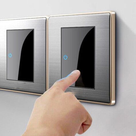 Picked for you Modern Light Switches, Light Switches And Sockets, Stainless Steel Panels, Steel Light, Stainless Steel Wall, Light Switches, Electric House, Modern Light, Home Technology